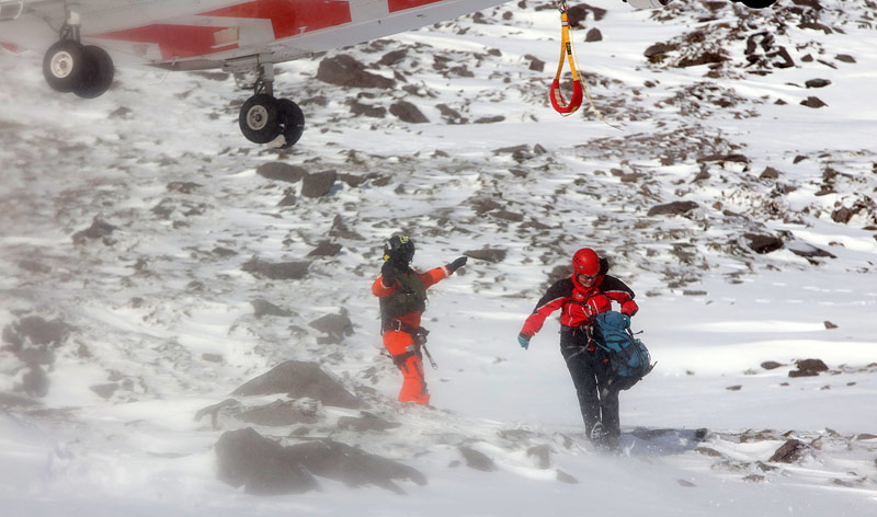 Margaret Griffin after being winched off Rescue 117 near the top of the Devil's Ladder.